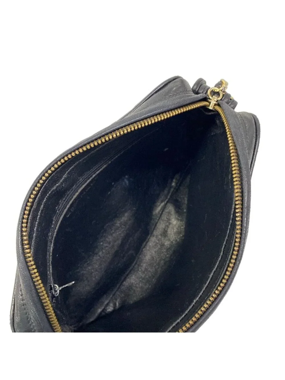 Chanel Shoulder Bag Quilted Black Tassel Gold Lambskin